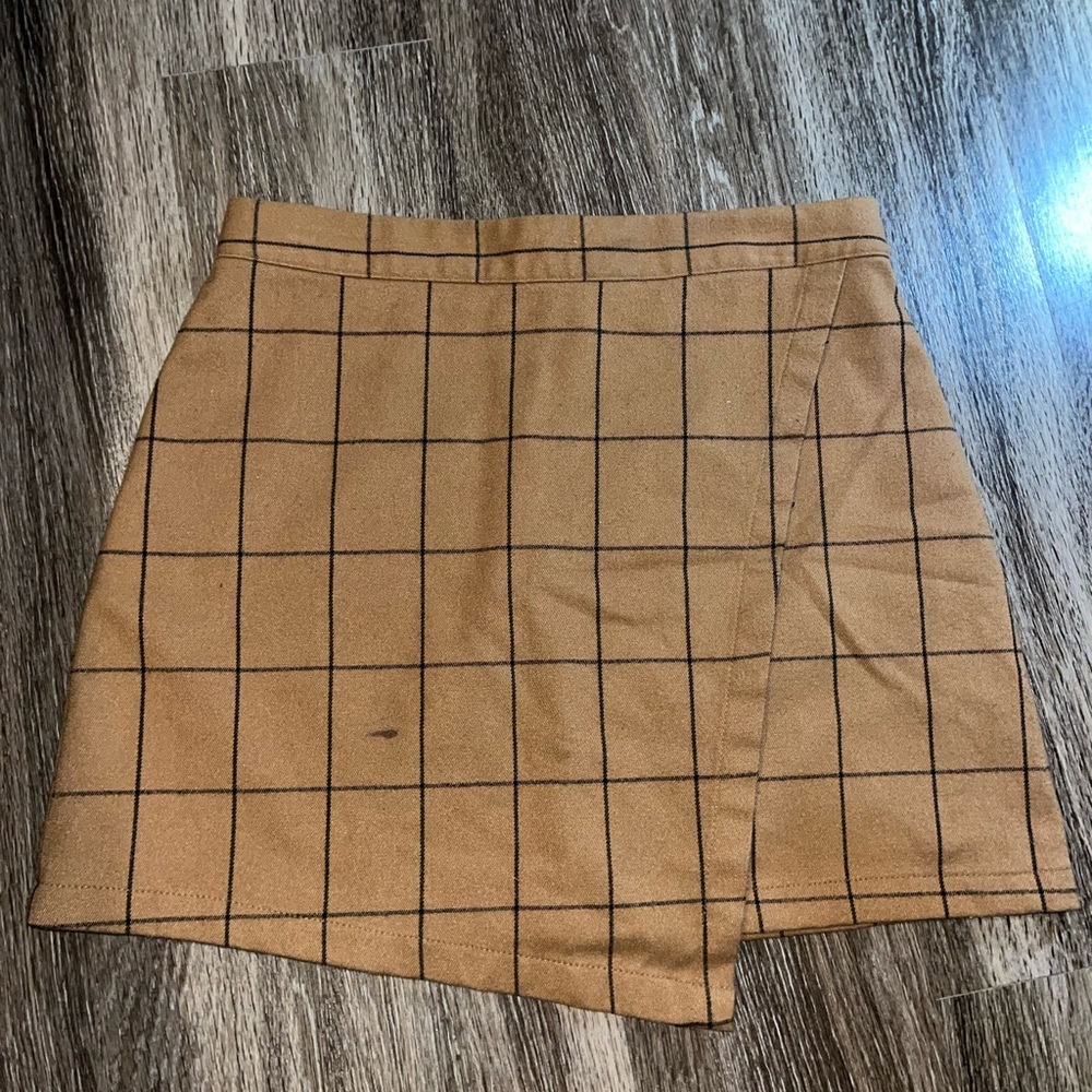 Tan Plaid Women's Skirt